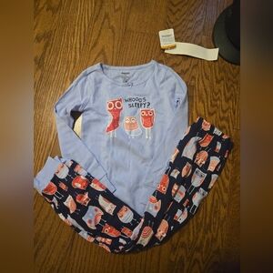 Gymboree Owl Print Pajama Set - Light Blue and Navy